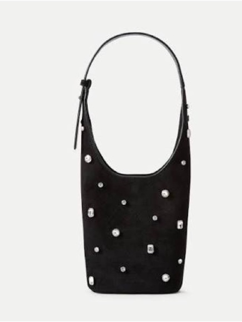 Veronica Beard Small Crystal Loop Bag in Suede Black NEW